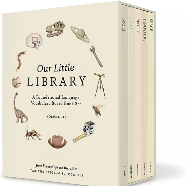 Our Little Library Vol. 3: Dinosaurs, Space, Tools, Bugs, and Sports Board Book Set for Boys & Girls (Tabitha Paige Children's Book Series)