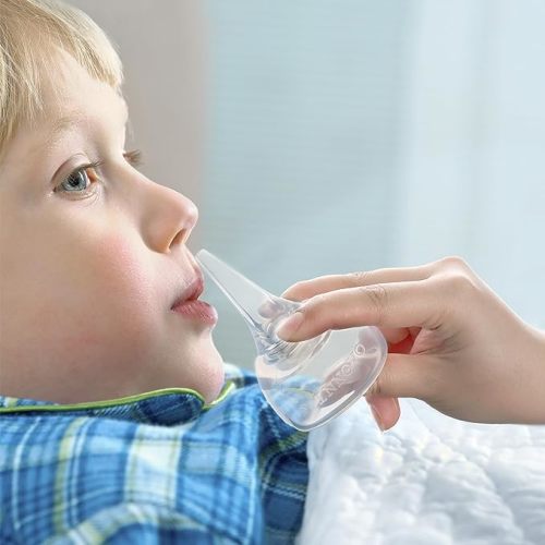 Innovo Hospital Grade Silicone Twister Bulb Baby Ear Syringe and Nasal Aspirator, Sucks Snot and Mucus, Nasal Bulb Ear Syringe, Cleanable and Reusable Clear White