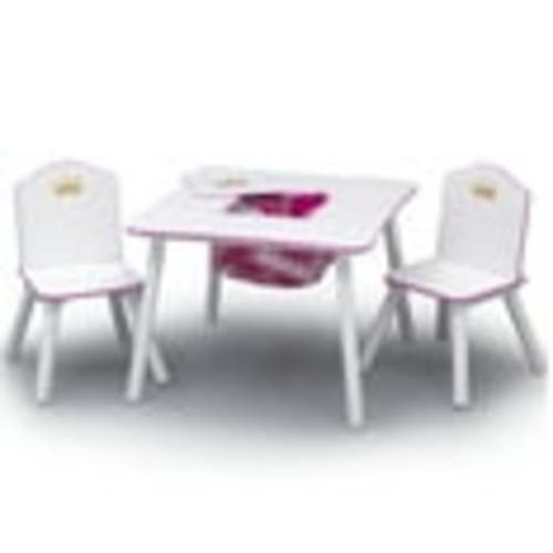 Delta Children Princess Crown Toddler Table and Chair Set with Storage, Greenguard Gold, Wood, Pink