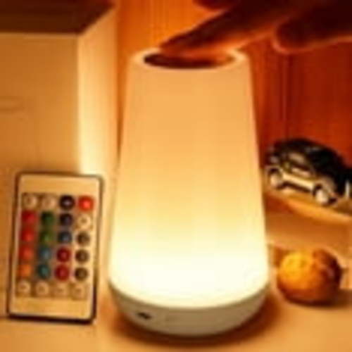 UWANTME Night Light, Dimmable Touch Lamp for Bedroom, Portable Bedside Table Lamps, 5 Brightness and 13 RGB Colors Night Light Suitable for Bedroom/Baby Nursery/Bathroom/Hallways/Living Room