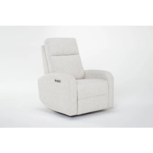 Decorah Cream Nursery Power Swivel Glider Recliner with USB | Living Spaces