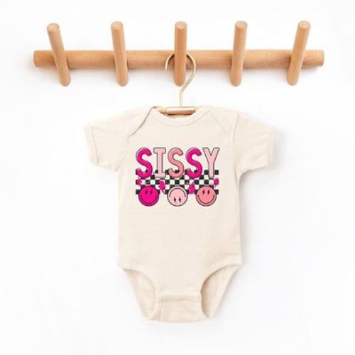 The Juniper Shop Sissy Checkered Baby Bodysuit - Newborn - Natural