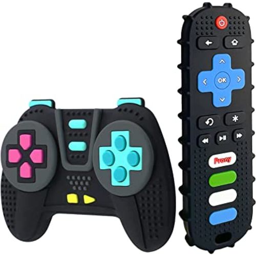 PRONY Silicone Remote Control and Game Controller Teething Toys for Baby 3 Months and Up,Sensory Teether Toys for Toddler Boy and Girl