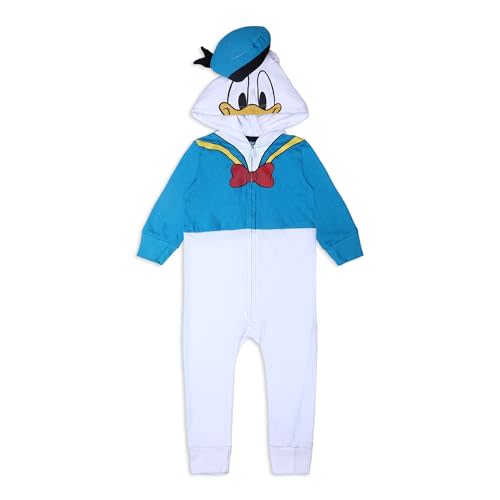 Disney Mickey Mouse Donald Duck or Goofy Boys Coverall Onesie for Newborn, Toddler and Infant