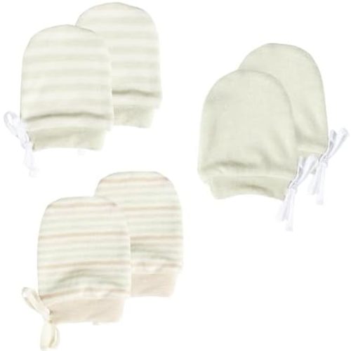 Newborn Mittens No Scratch 100% Organic Cotton 3 Packs Mitts Baby Boy Girl Neutral With String 0-12 months
