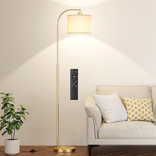 Floor Lamp with Remote and Stepless Dimmable Bulb