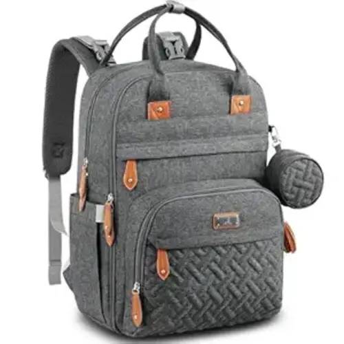 BabbleRoo Diaper Bag Backpack - Baby Essentials Travel Tote - Multi Function Waterproof Diaper Bag, Travel Essentials Baby Bag with Changing Pad, Stroller Straps & Pacifier Case - Unisex, Dark Gray