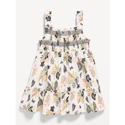 Printed Sleeveless Ruffle-Trim Smocked Dress for Baby | Old Navy