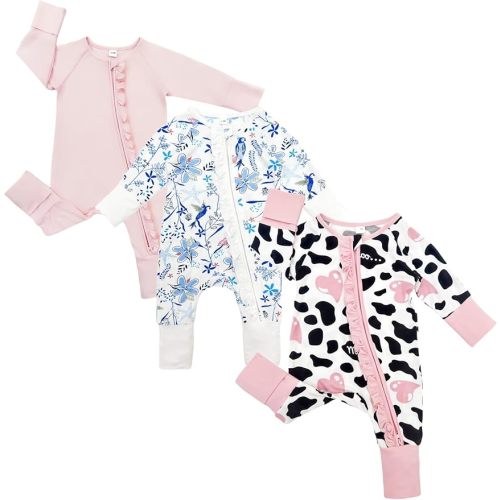 Bow Dream Baby Girl Clothing Footies Bamboo Rayon Baby Girl Clothes Baby Romper Jumpsuit Newborn-24 Months