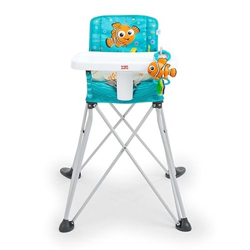 Bright Starts Disney Baby Finding Nemo Pop ‘n Dine Portable Highchair, Suction Cup Nemo Toy, Space Saving High Chair for Indoor/Outdoor Dining with Fast, Easy, Compact Fold, 6 Months - 45 Pounds