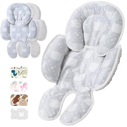 E1F1NN DOT Baby Car seat Head Support, 2-in-1 Infant Car Seat Insert for Newborn Girls Boys Extra Soft Baby Support Pillow Cushion for Carseats, Strollers, Swings and Bouncers