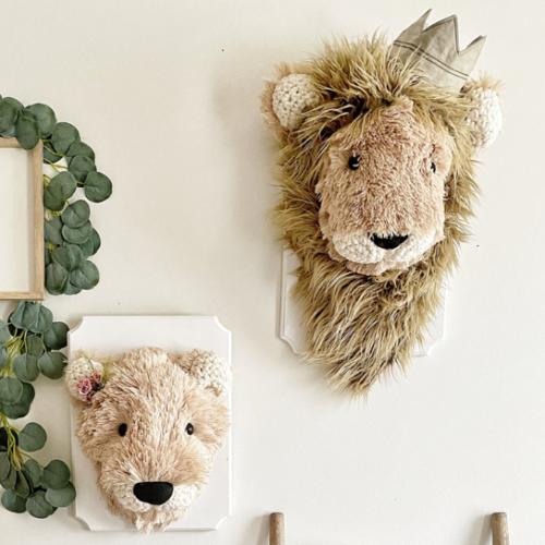 Lioness Wall Mount Nursery Decor | Plush Lion Crochet Wall Mount – ClaraLoo