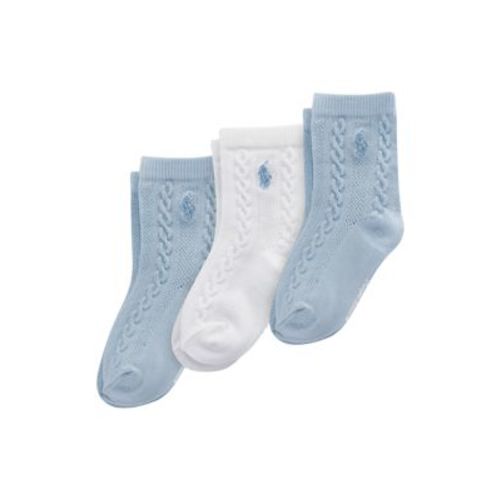 Polo Baby Cable Texture Crew Socks - 3 Pack