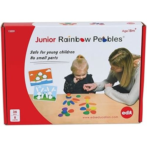 Activity Set - Junior - Ages 18M+ - Includes 16 Activity Cards - Sorting and Stacking Stones - Early Math Manipulative for Children - First Counting and Construction Toy
