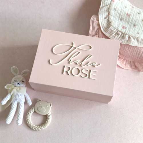 Personalized baby keepsake box custom baby shower gift for girl baby nursery decor memory box keepsake gift idea newborn baby girl