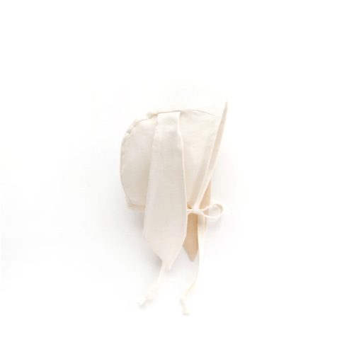 Ivory Bunny Bonnet Silk-Lined