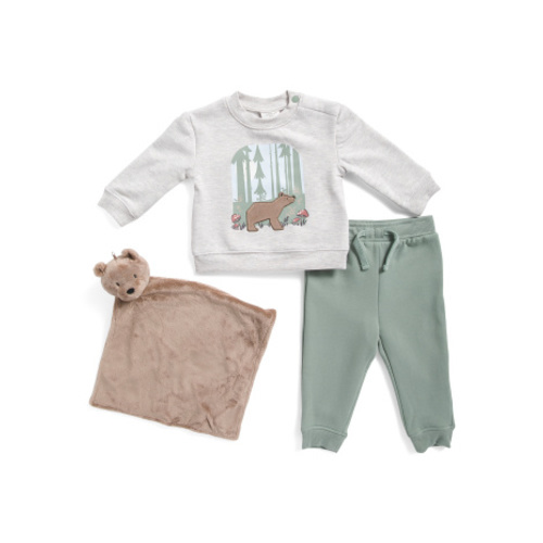 Newborn Boys 3pc Sweatshirt And Joggers Set With Lovie | Baby Boys (0-24m) | Marshalls