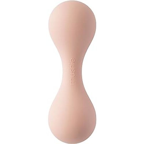 mushie Silicone Baby Shaker Rattle Toy | Ages 3+ Months (Blush)