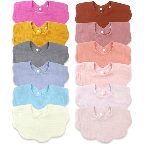 Baby Bibs Muslin Drool Teething Drooling Bibs for Baby Girl Boy Muslin Cotton