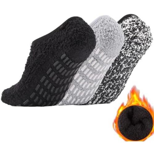 Bevigorio Slipper Socks for Women with Grippers Non Slip Fuzzy Socks with Grips Womens Grippy Grip Hospital Home Gifts