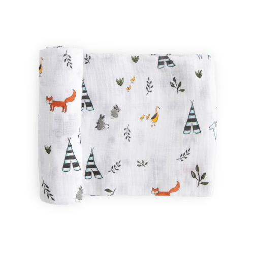 Cotton Muslin Swaddle Blanket - Forest Friends