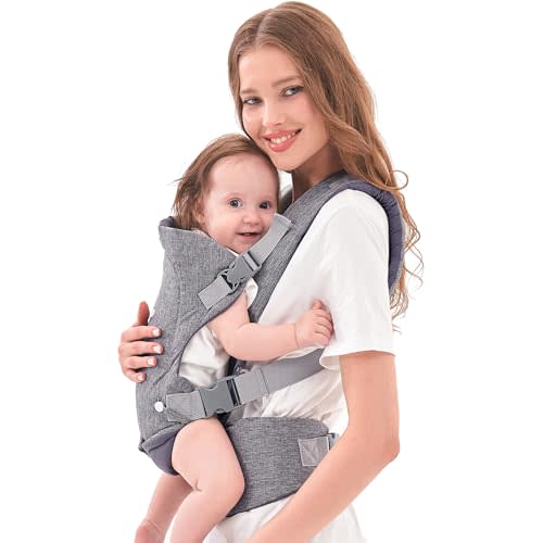 CenVen Advanced 4 in 1 Baby Carrier, Ergonomic, Convertible, Face-in and Face-Out Front and Back Carry for Newborn to Toddler with Enhanced Lumbar Support (8-32 Lb)