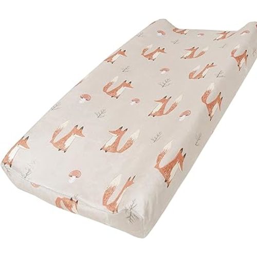 Owlowla Changing Pad Cover Soft Minky Changing Table Cover Lovely Print Waterproof Changing Pad Covers Baby Boy Girl(Fox)