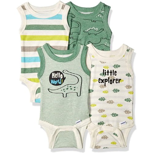 Gerber Baby Boys 4-pack Sleeveless Onesies Bodysuit 0-3 Months