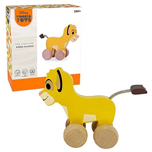 Disney Wooden Toys 6.5-inch Simba Clutch Toy, The Lion King, Wooden Toys, Pretend Play, Kids Toys for Ages 18 Month by Just Play