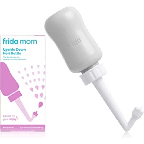 Frida Mom Upside Down Peri Bottle for Postpartum Care | The Original Fridababy MomWasher for Perineal Recovery and Cleansing After Birth. Color:Gray