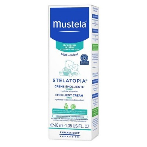 Mustela Stelatopia Emollient Baby Face Cream For Eczema Prone Skin Fragrance Free - 1.35 Fl Oz