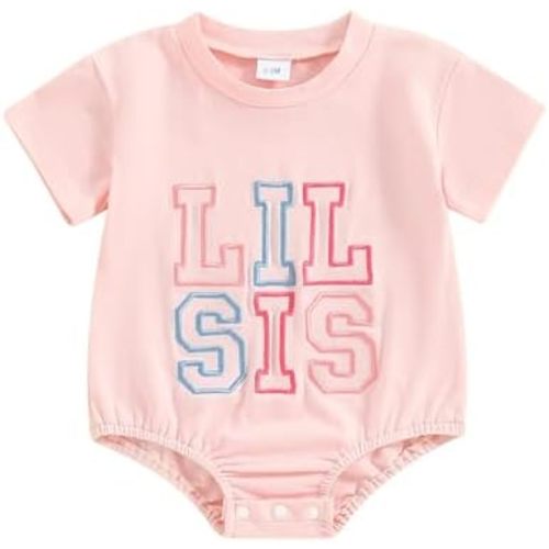 Kuriozud Brother and Sister Matching Outfits Toddler Baby Boy Girl Short Sleeve Rompers T Shirt Top Sibling Matching Outfits