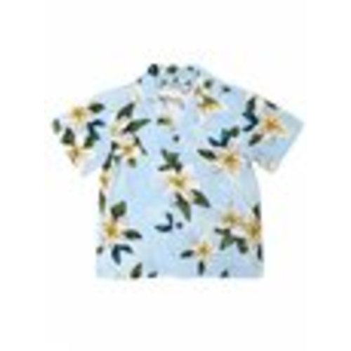 Two Palms Plumeria Light Blue Rayon Boys Hawaiian Shirt
