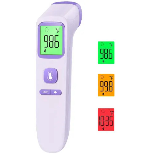 No-Touch Thermometer for Adults and Kids, Digital Accurate Baby Thermometer with Fever Alarm, 1 Second Fast Result, FSA HSA Eligible, Easy to use, 2 in 1 Mode (Purple)