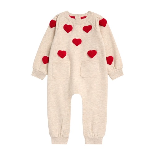 Print Shoulder Pleat Fleece Romper