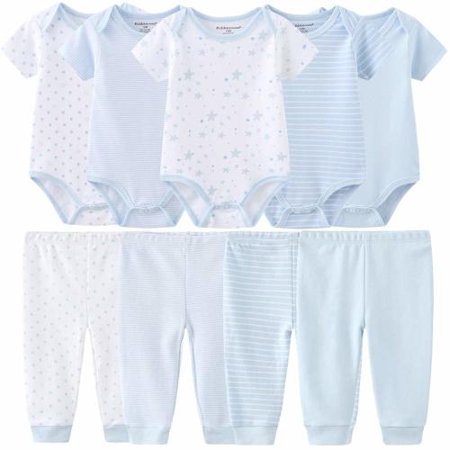 Baby Layette Set Baby Boys' 9-Piece Bodysuits Pants Set Toddler Girl Boy Unisex Baby Gift Sets