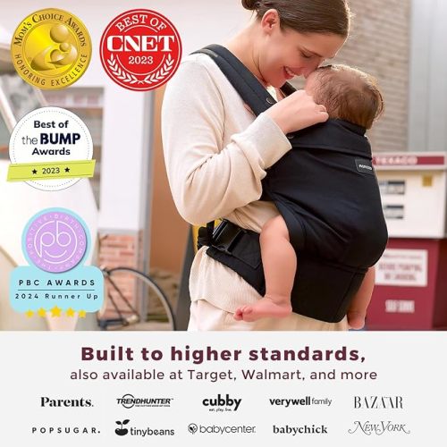 Momcozy Baby Carrier - Ergonomic, Cozy and Lightweight Carrier for 7-45lbs, Effortless to Put On, Ideal for Hands-Free Parenting, Enhanced Lumbar Support, Purehug for Infant to Toddler, Black