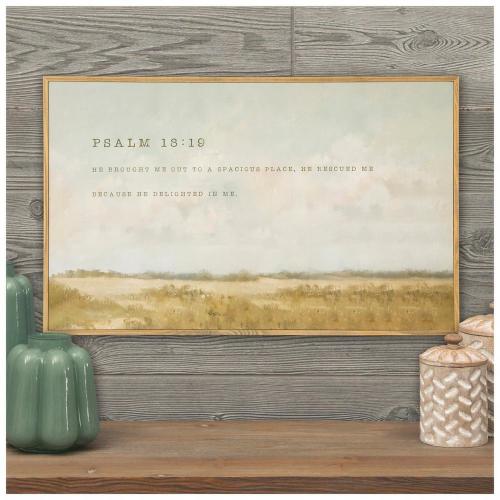 Psalm 18:19 Landscape Wood Wall Decor