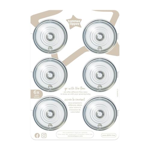 Tommee Tippee Natural Start Baby Bottle Nipples, Fast Flow, 6+ Months, Breast-Like for a Natural Latch, Anti-colic Valve, Soft Silicone, Pack of 6