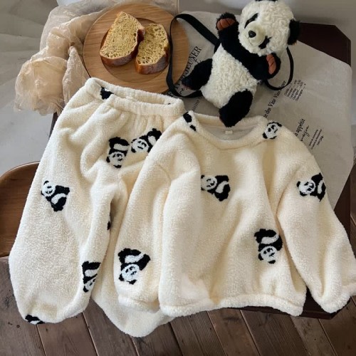 Toddler 2-Piece Fleece Panda Pajamas Set