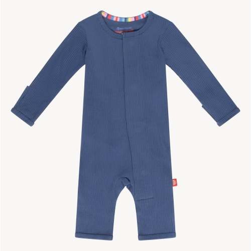 Symphony Blue Ribbed Cotton Magnetic Fuss Free Coverall