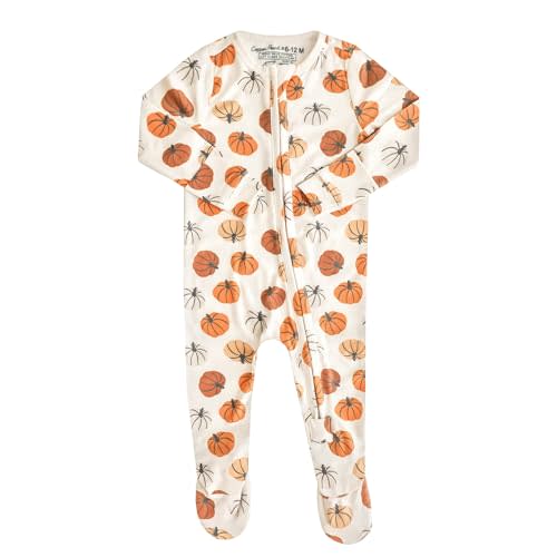 Copper Pearl Zip-Up Footie Baby Pajamas: Ultra-Soft Boys Pajamas and Girls Pajamas, Premium Knit Fabric in Stylish Prints, Tag-Free with Two-Way Zipper, Sized Newborn to 24 Months, Karver