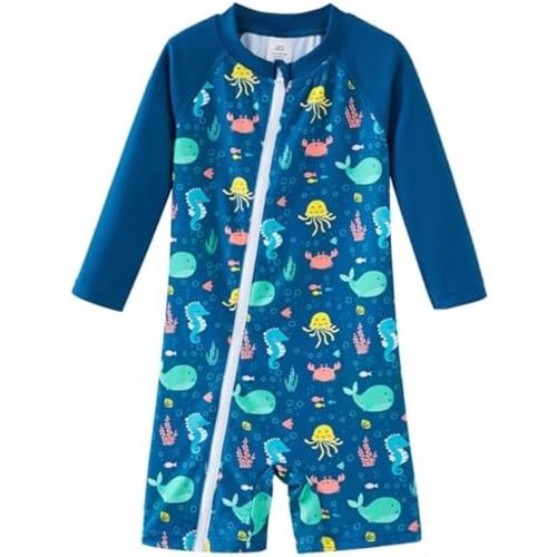 UMELOK Baby Boys' Swimsuit Full Zip UPF 50+ Sun Protection Swimwear