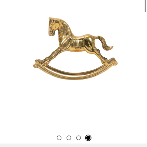 Vintage Mid Century Brass Rocking Horse