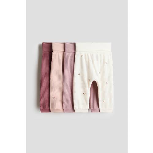 4-PACK RIBBED COTTON PANTS