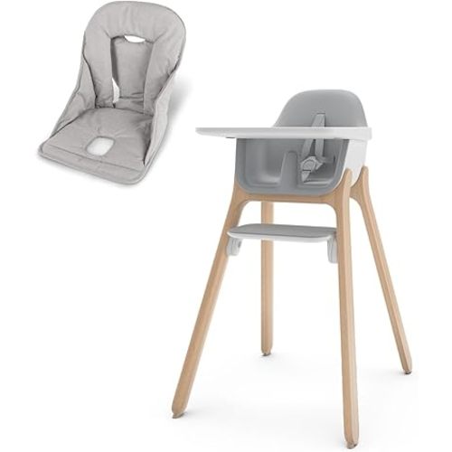 UPPAbaby Ciro High Chair + Cushion Accessory Bundle, Sleek, Easy-to-Clean Design, Perfect-Fit Tray to Bring Baby to Table, Plush Cushion for Added Comfort, Machine Washable Fabric – Chloe (Grey)