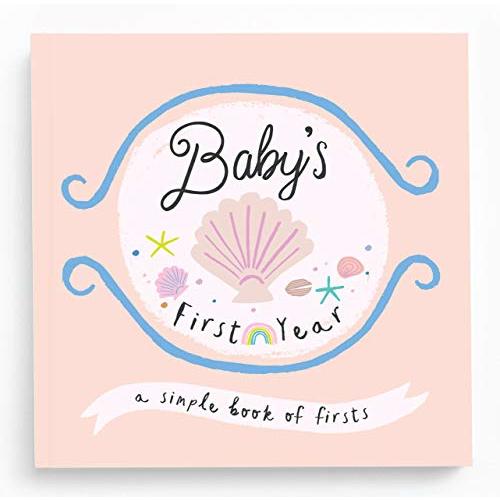 Lucy Darling Baby Memory Book, Themed Baby First Year Book, First 5 Years Journal & Photo Album for Baby Boy/Girl, Keepsake Books, Gender Neutral Memories & Milestone Book, Mom Gift - Beach Babe
