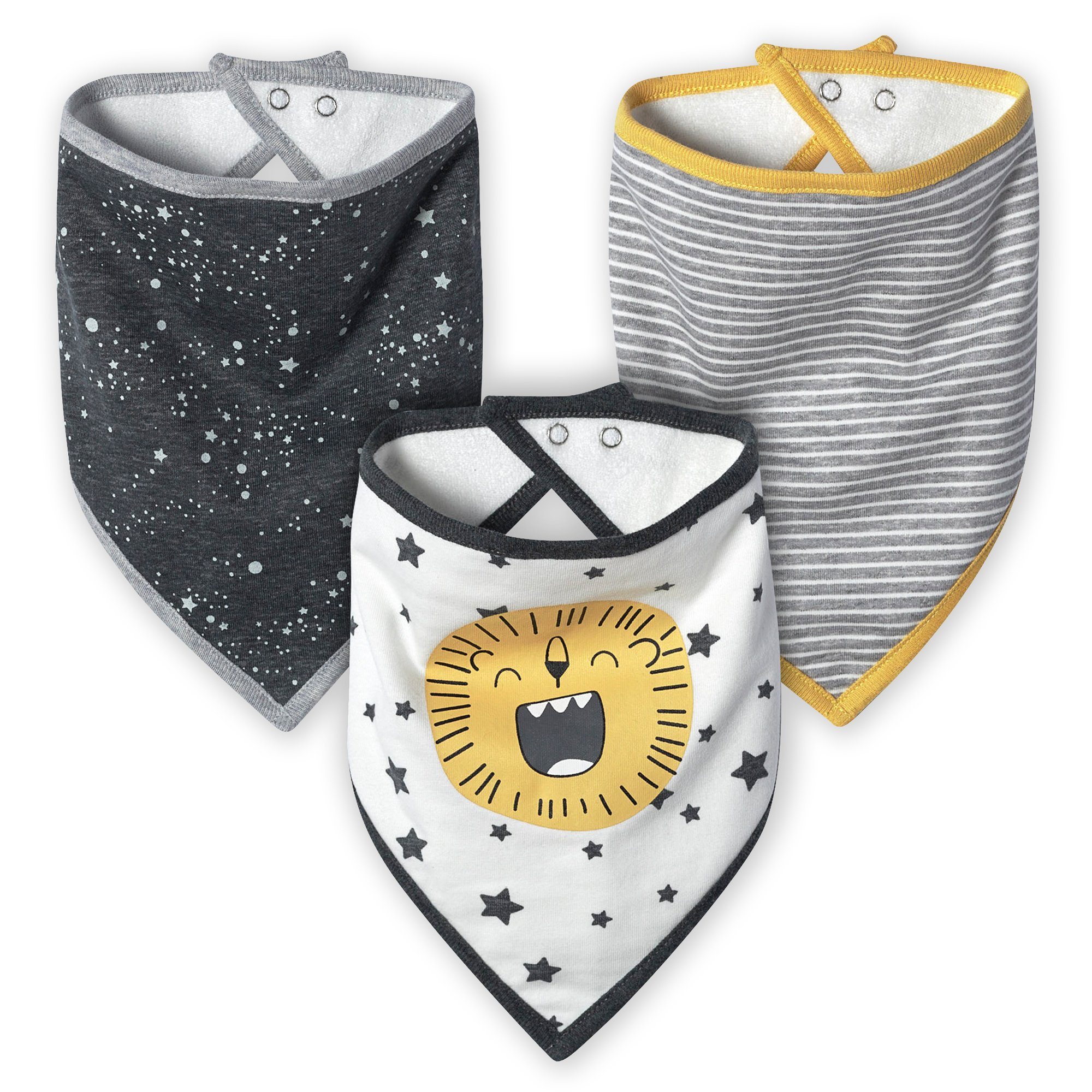 Gerber Organic Baby Bandana Bibs - Lil' Lion, One size, 3