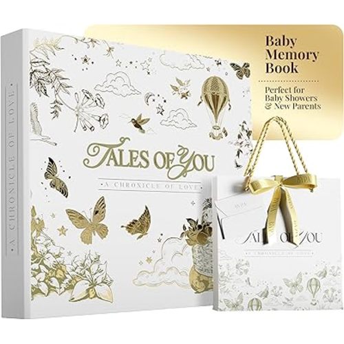 Baby Memory Book Boy Or Girl - Baby Book Keepsake - Scrapbook Album Journal First 5 Years Milestone Childhood Story New Parents Shower Gifts Elegant Durable Unique Modern Design Cherish Baby Memories