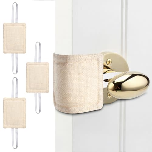 YBEATY 3 Pack Door Silencers Door Latch Cover Noise Reduced Quiet Close Cushion Pads with Strong Elastic Straps Light Sleepers Durable Material for Prevent Slamming Locking